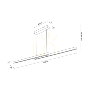 Brinova SMAL CCT pendant light, oiled oak, 2×LED 34.3 W, 150 cm small 3