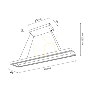 Legno Pendant Light, Oiled Oak/Black, 3xLED, 68 W, Up&amp;Down, 124.5 cm small 5