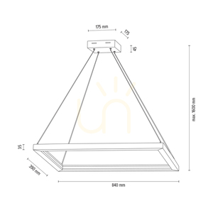 Legno Pendant Light, Oiled Oak, 2xLED, 68 W, Up&amp;Down, 84 cm small 2
