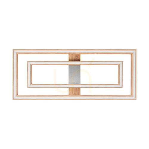 Check Ramme Ceiling Light / Wall Sconce, Oiled Oak/Matte Nickel, 2xLED, 55.5 W, 83.7 cm
