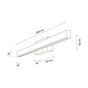 Aqua Luce Wall Sconce, Oiled Oak/Black, 1xLED 9 W, 60 cm small 2