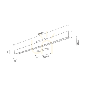 Aqua Luce Wall Sconce, Oiled Oak/Black, 1xLED 12 W, 80 cm 3 Aqua Luce Wall Sconce, Oiled Oak/Black, 1xLED 12 W, 80 cm small 3