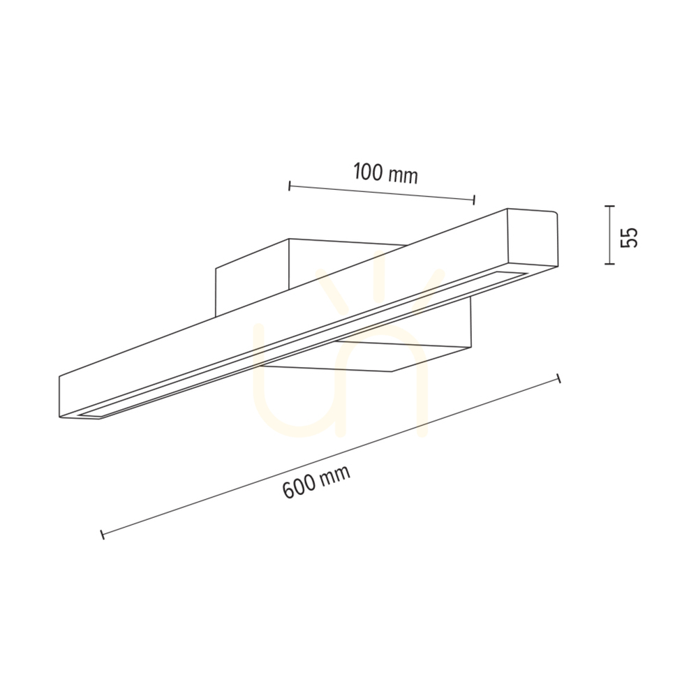Display Aqua Luce Wall Sconce, Oiled Oak, 1xLED 9 W, 60 cm Aqua Luce Wall Sconce, Oiled Oak, 1xLED 9 W, 60 cm