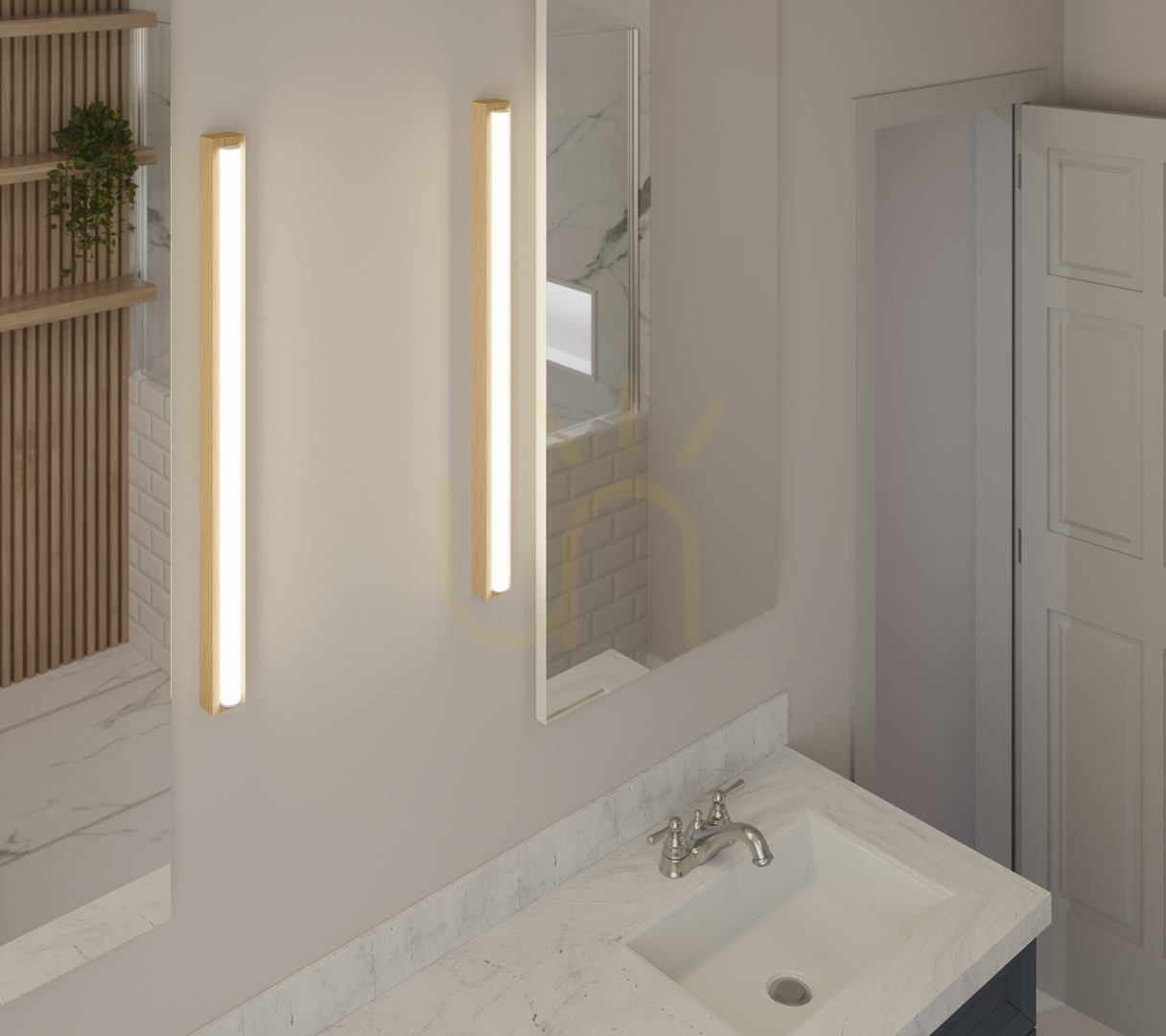 Preview Aqua Luce Wall Sconce, Oiled Oak, 1xLED, 12 W, 79 cm Aqua Luce Wall Sconce, Oiled Oak, 1xLED, 12 W, 79 cm