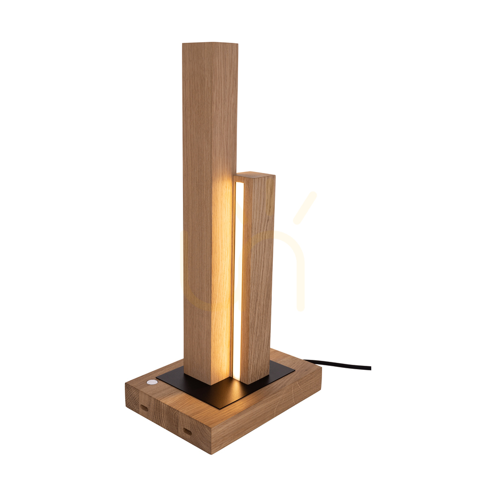 View Soho Table Lamp, Oiled Oak/Black, 2xLED 10 W, 21.5 cm Soho Table Lamp, Oiled Oak/Black, 2xLED 10 W, 21.5 cm