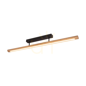 Razmus Ceiling Light, Oiled Oak/Black, 1xLED 28 W, 98 cm small 1