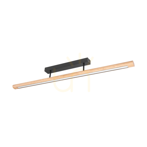 Check Razmus Ceiling Light, Oiled Oak/Black, 1xLED 28 W, 98 cm