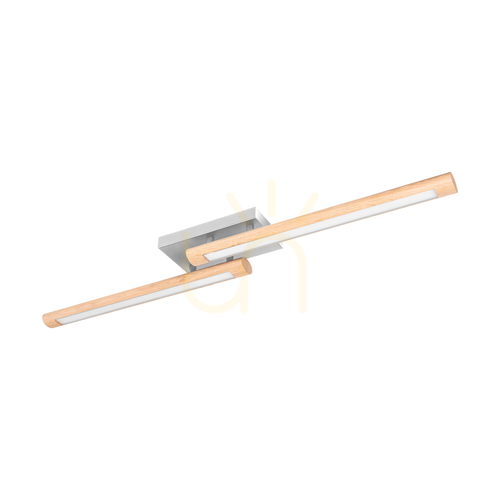 Check Razmus Ceiling Light, Oiled Oak/Matte Nickel, 2xLED, 31 W, 107 cm