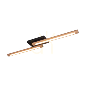 Razmus Ceiling Light, Oiled Oak/Black, 2xLED, 31 W, 107 cm 1 Razmus Ceiling Light, Oiled Oak/Black, 2xLED, 31 W, 107 cm small 1