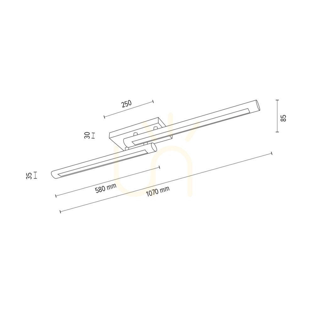Display Razmus Ceiling Light, Oiled Oak/Black, 2xLED, 31 W, 107 cm Razmus Ceiling Light, Oiled Oak/Black, 2xLED, 31 W, 107 cm