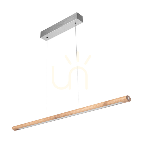 Check Razmus Pendant Light, Oiled Oak/Matte Nickel, 1xLED 28 W, Up&amp;Down, 98 cm