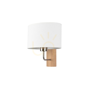 Mercedes Wall Sconce, Oiled Oak/Matte Nickel, White Shade, 1xE27, 25 cm 0 Mercedes Wall Sconce, Oiled Oak/Matte Nickel, White Shade, 1xE27, 25 cm small 0