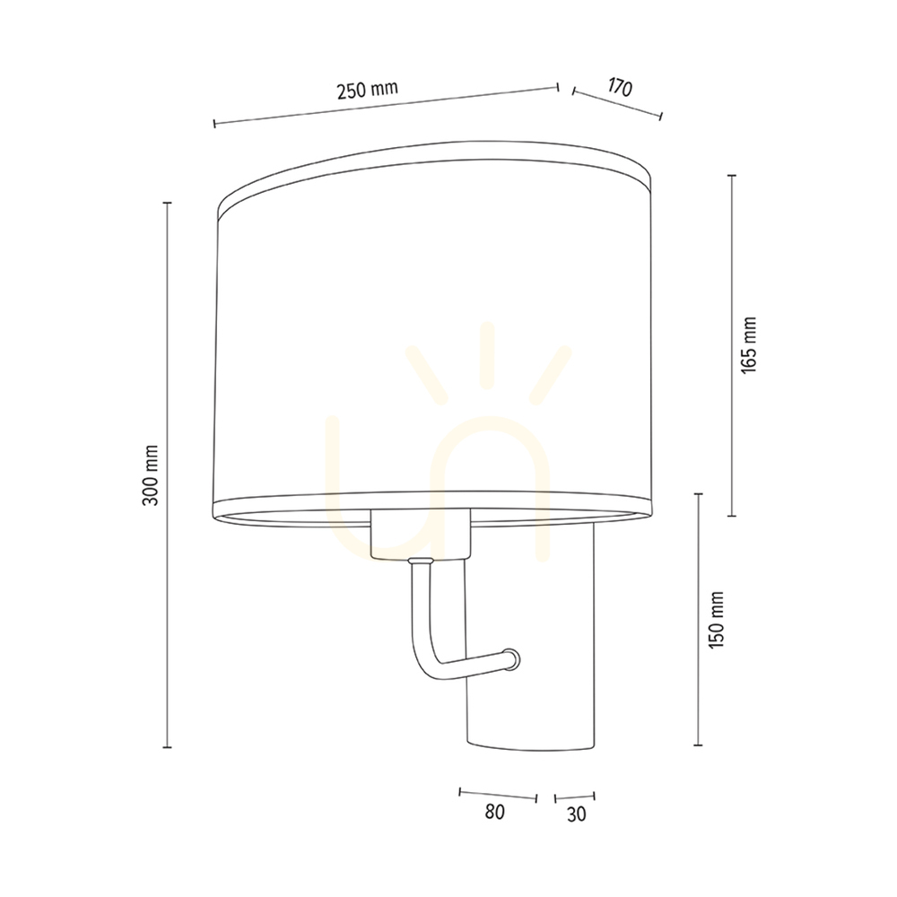 Display Mercedes Wall Sconce, Oiled Oak/Black, Brown-Black-Gold Lampshade, 1xE27, 25 cm Mercedes Wall Sconce, Oiled Oak/Black, Brown-Black-Gold Lampshade, 1xE27, 25 cm