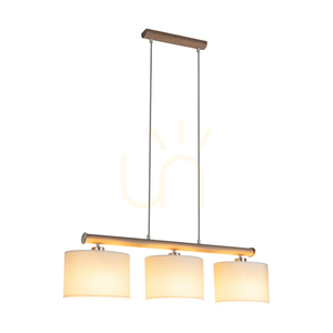 Mercedes Pendant Light, Oiled Oak/Matte Nickel, Cream and Silver Shade, 3xE27, 91 cm 1 Mercedes Pendant Light, Oiled Oak/Matte Nickel, Cream and Silver Shade, 3xE27, 91 cm small 1