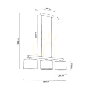 Mercedes Pendant Light, Oiled Oak/Matte Nickel, Cream and Silver Shade, 3xE27, 91 cm 3 Mercedes Pendant Light, Oiled Oak/Matte Nickel, Cream and Silver Shade, 3xE27, 91 cm small 3