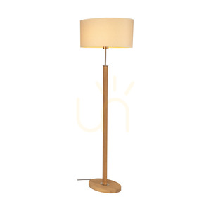Mercedes Floor Lamp, Oiled Oak/Matte Nickel, Cream and Silver Lampshade, 1xE27, 52 cm 1 Mercedes Floor Lamp, Oiled Oak/Matte Nickel, Cream and Silver Lampshade, 1xE27, 52 cm small 1