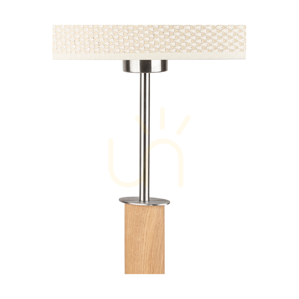 Preview Mercedes Floor Lamp, Oiled Oak/Matte Nickel, Cream and Silver Lampshade, 1xE27, 52 cm Mercedes Floor Lamp, Oiled Oak/Matte Nickel, Cream and Silver Lampshade, 1xE27, 52 cm