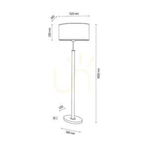 Mercedes Floor Lamp, Oiled Oak/Matte Nickel, Cream and Silver Lampshade, 1xE27, 52 cm 4 Mercedes Floor Lamp, Oiled Oak/Matte Nickel, Cream and Silver Lampshade, 1xE27, 52 cm small 4