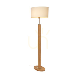 Mercedes Floor Lamp, Oiled Oak/Matte Nickel, White Lampshade, 1xE27, 52 cm 1 Mercedes Floor Lamp, Oiled Oak/Matte Nickel, White Lampshade, 1xE27, 52 cm small 1