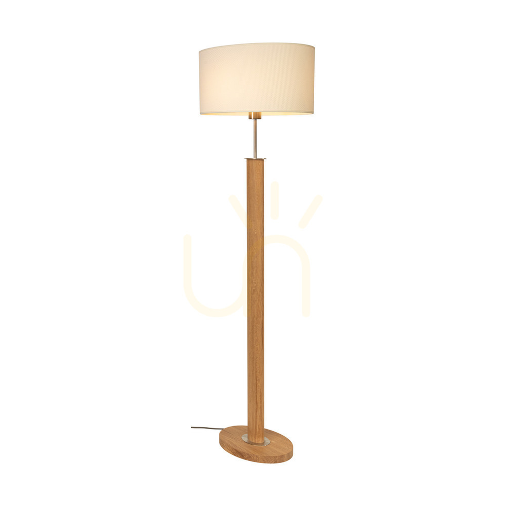 View Mercedes Floor Lamp, Oiled Oak/Matte Nickel, White Lampshade, 1xE27, 52 cm Mercedes Floor Lamp, Oiled Oak/Matte Nickel, White Lampshade, 1xE27, 52 cm