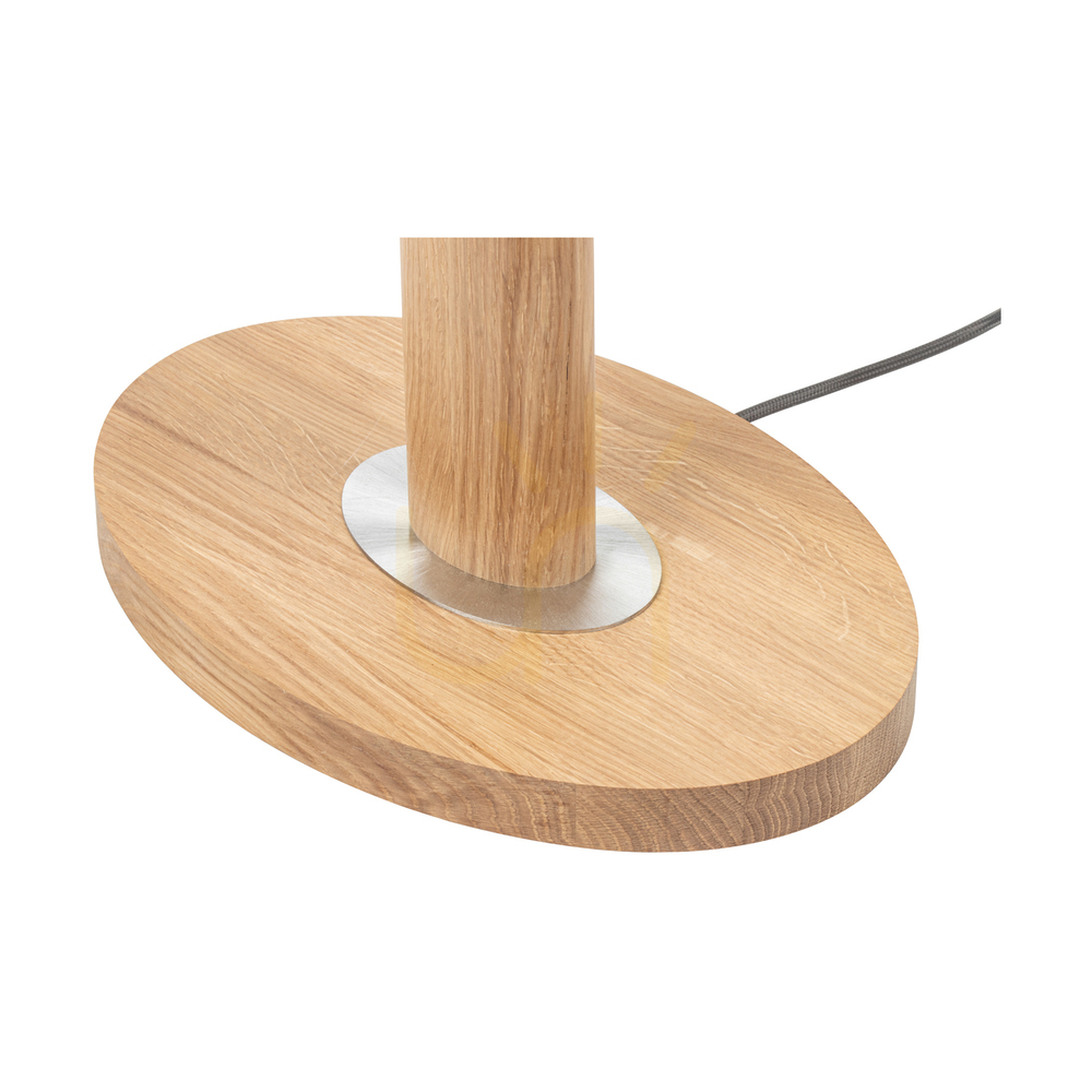 Preview Mercedes Floor Lamp, Oiled Oak/Matte Nickel, White Lampshade, 1xE27, 52 cm Mercedes Floor Lamp, Oiled Oak/Matte Nickel, White Lampshade, 1xE27, 52 cm
