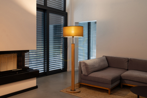 Mercedes Floor Lamp, Oiled Oak/Black, Brown-Black-Gold Lampshade, 1xE27, 52 cm 3 Mercedes Floor Lamp, Oiled Oak/Black, Brown-Black-Gold Lampshade, 1xE27, 52 cm small 3