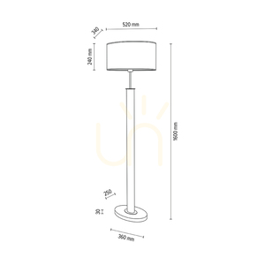 Mercedes Floor Lamp, Oiled Oak/Black, Brown-Black-Gold Lampshade, 1xE27, 52 cm 4 Mercedes Floor Lamp, Oiled Oak/Black, Brown-Black-Gold Lampshade, 1xE27, 52 cm small 4