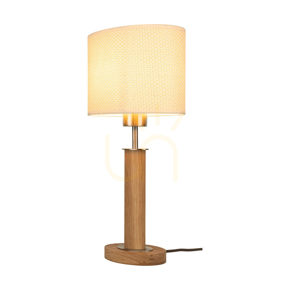 Preview Mercedes Table Lamp, Oiled Oak/Matte Nickel, Cream-Silver Lampshade, 1xE27, 25 cm Mercedes Table Lamp, Oiled Oak/Matte Nickel, Cream-Silver Lampshade, 1xE27, 25 cm