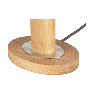 Mercedes Table Lamp, Oiled Oak/Matte Nickel, Cream-Silver Lampshade, 1xE27, 25 cm 3 Mercedes Table Lamp, Oiled Oak/Matte Nickel, Cream-Silver Lampshade, 1xE27, 25 cm small 3