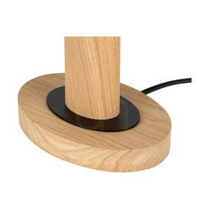 Mercedes Floor Lamp, Oiled Oak/Black, Brown-Black-Gold Lampshade, 1xE27, 25 cm small 3