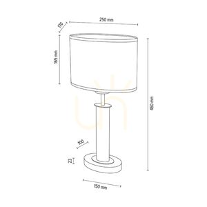 Mercedes Floor Lamp, Oiled Oak/Black, Brown-Black-Gold Lampshade, 1xE27, 25 cm small 5