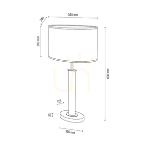 Mercedes Table Lamp, Oiled Oak/Matte Nickel, Cream and Silver Lampshade, 1xE27, 36 cm small 4