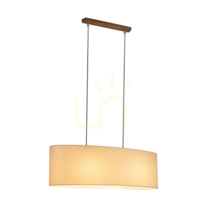 Mercedes Pendant Lamp, Oiled Oak, Cream and Silver Lampshade, 2xE27, 80 cm 1 Mercedes Pendant Lamp, Oiled Oak, Cream and Silver Lampshade, 2xE27, 80 cm small 1