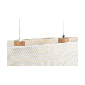 Mercedes Pendant Lamp, Oiled Oak, Cream and Silver Lampshade, 2xE27, 80 cm 2 Mercedes Pendant Lamp, Oiled Oak, Cream and Silver Lampshade, 2xE27, 80 cm small 2
