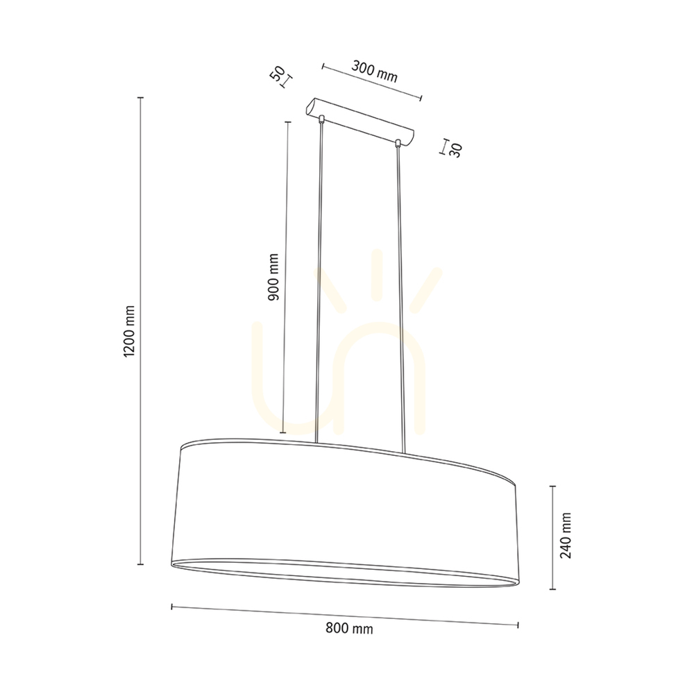 Display Mercedes Pendant Lamp, Oiled Oak, Cream and Silver Lampshade, 2xE27, 80 cm Mercedes Pendant Lamp, Oiled Oak, Cream and Silver Lampshade, 2xE27, 80 cm