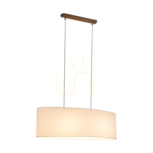 Mercedes Pendant Light, Oiled Oak, White Shade, 2xE27, 80 cm 1 Mercedes Pendant Light, Oiled Oak, White Shade, 2xE27, 80 cm small 1