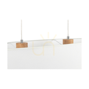Mercedes Pendant Light, Oiled Oak, White Shade, 2xE27, 80 cm 2 Mercedes Pendant Light, Oiled Oak, White Shade, 2xE27, 80 cm small 2