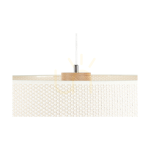 Mercedes Pendant Lamp, Oiled Oak, Cream and Silver Lampshade, 1xE27, Ø50 cm 2 Mercedes Pendant Lamp, Oiled Oak, Cream and Silver Lampshade, 1xE27, Ø50 cm small 2
