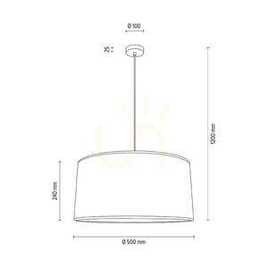 Mercedes Pendant Lamp, Oiled Oak, Cream and Silver Lampshade, 1xE27, Ø50 cm 3 Mercedes Pendant Lamp, Oiled Oak, Cream and Silver Lampshade, 1xE27, Ø50 cm small 3