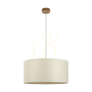 Mercedes Pendant Lamp, Oiled Oak, Cream and Silver Lampshade, 1xE27, Ø50 cm 0 Mercedes Pendant Lamp, Oiled Oak, Cream and Silver Lampshade, 1xE27, Ø50 cm small 0