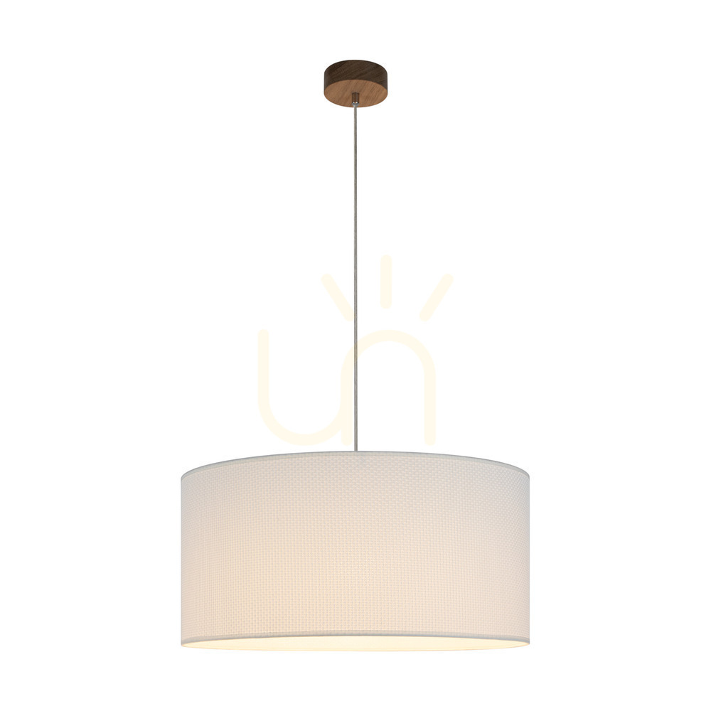 View Mercedes Pendant Light, Oiled Oak, White Shade, 1xE27, Ø50 cm Mercedes Pendant Light, Oiled Oak, White Shade, 1xE27, Ø50 cm