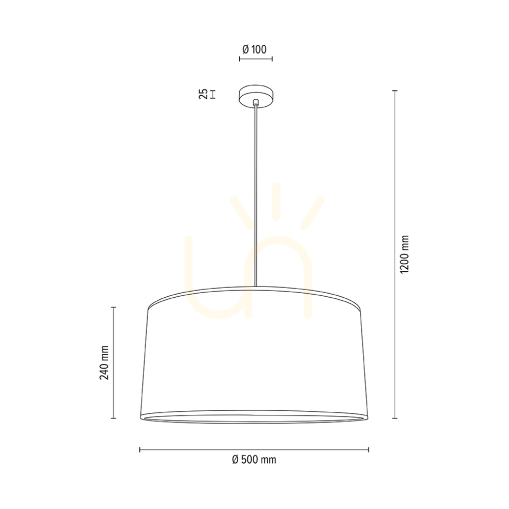 Display Mercedes Pendant Light, Oiled Oak, White Shade, 1xE27, Ø50 cm Mercedes Pendant Light, Oiled Oak, White Shade, 1xE27, Ø50 cm
