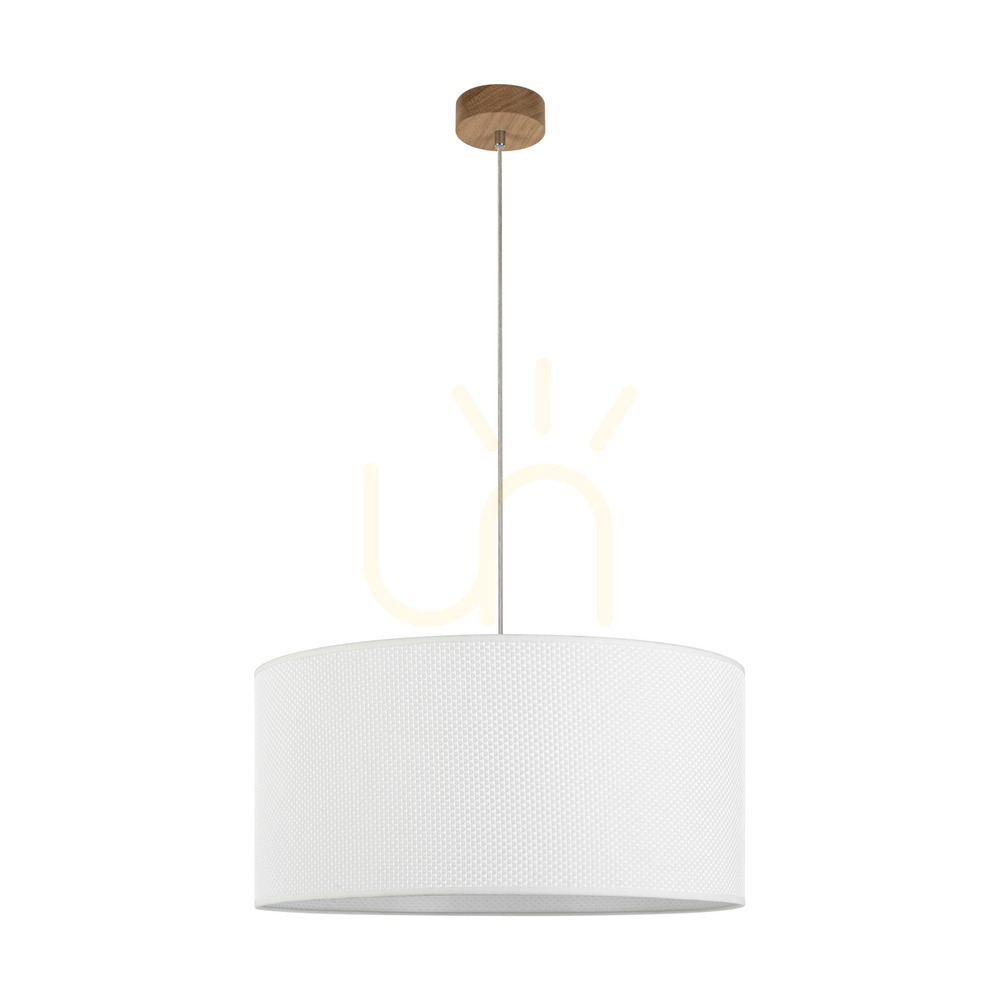 Check Mercedes Pendant Light, Oiled Oak, White Shade, 1xE27, Ø50 cm Mercedes Pendant Light, Oiled Oak, White Shade, 1xE27, Ø50 cm