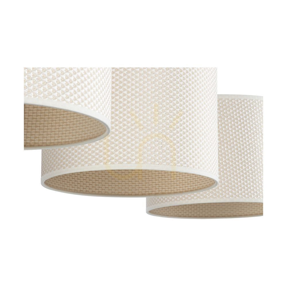 Preview Mercedes Pendant Light, Oiled Oak, Cream and Silver Lampshade, 3xE27, 100 cm Mercedes Pendant Light, Oiled Oak, Cream and Silver Lampshade, 3xE27, 100 cm