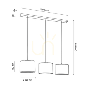 Mercedes Pendant Light, Oiled Oak, Cream and Silver Lampshade, 3xE27, 100 cm 4 Mercedes Pendant Light, Oiled Oak, Cream and Silver Lampshade, 3xE27, 100 cm small 4