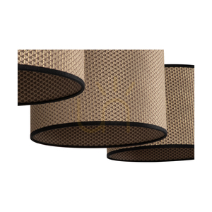 Mercedes Pendant Light, Oiled Oak, Brown-Black-Gold Lampshade, 3xE27, 100 cm 2 Mercedes Pendant Light, Oiled Oak, Brown-Black-Gold Lampshade, 3xE27, 100 cm small 2