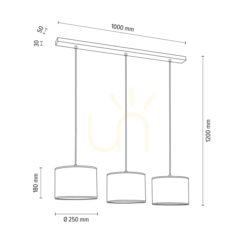 Display Mercedes Pendant Light, Oiled Oak, Brown-Black-Gold Lampshade, 3xE27, 100 cm Mercedes Pendant Light, Oiled Oak, Brown-Black-Gold Lampshade, 3xE27, 100 cm