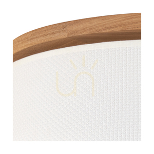 Mercedes Ceiling Light, Oiled Oak, White Shade, 4xE27, Ø58 cm small 2