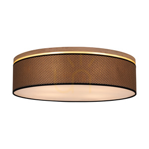 Mercedes Ceiling Light, Oiled Oak, Brown-Black-Gold Lampshade, 4xE27, Ø58 cm 1 Mercedes Ceiling Light, Oiled Oak, Brown-Black-Gold Lampshade, 4xE27, Ø58 cm small 1