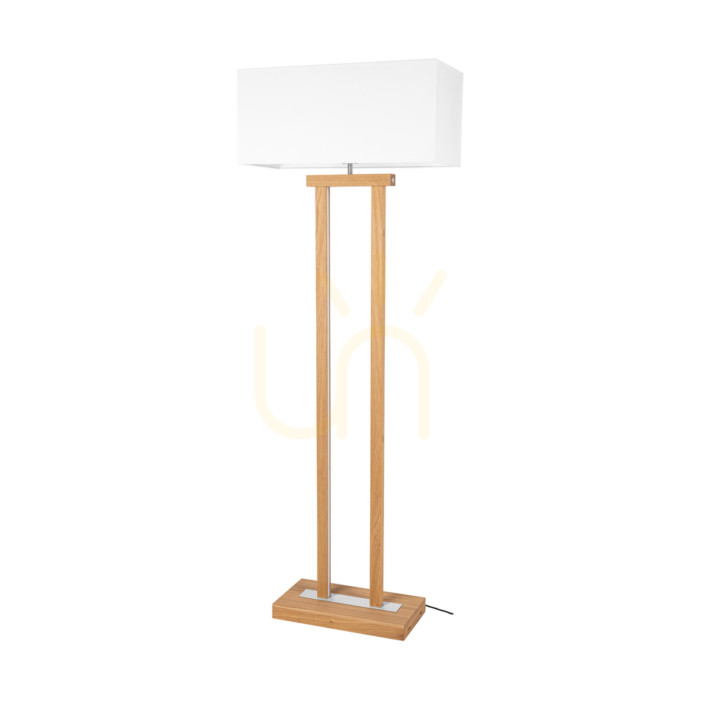 Check Hakon Floor Lamp, Oiled Oak/Matte Nickel, White Lampshade, 1xE27 + 2xLED 40 W, 56 cm Hakon Floor Lamp, Oiled Oak/Matte Nickel, White Lampshade, 1xE27 + 2xLED 40 W, 56 cm